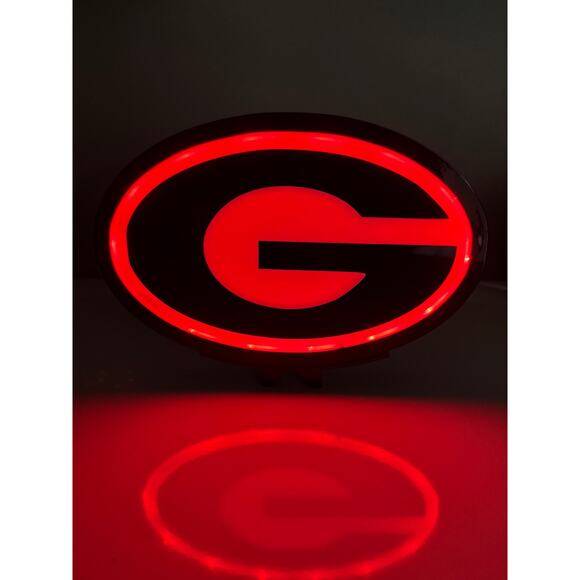 UGA Georgia Bulldogs Multicolored LED Light Box with Effects Remote and Stand - Picture 2 of 11